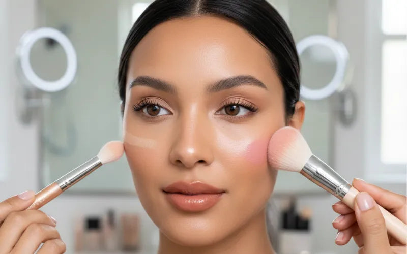 How to Use Highlighter and Blush Together