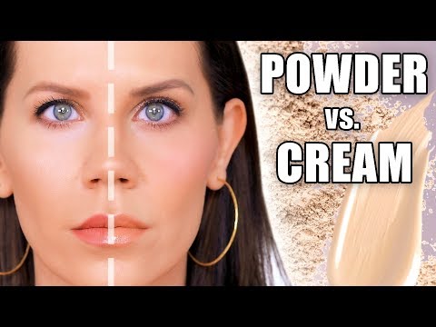 HALF CREAM VS HALF FACE POWDER MAKEUP