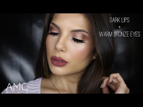 DARK LIPS + WARM BRONZE EYES - MAKEUP TUTORIAL