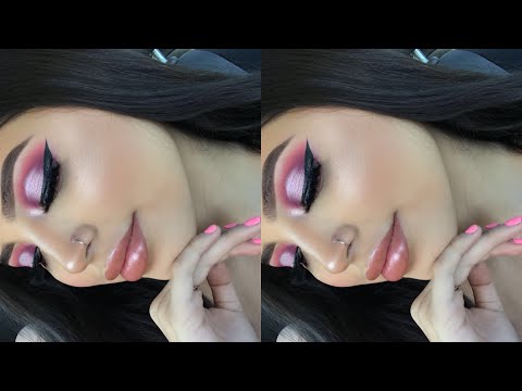 PURPLE HALO EYESHADOW + GLOSSY LIPS MAKEUP TUTORIAL