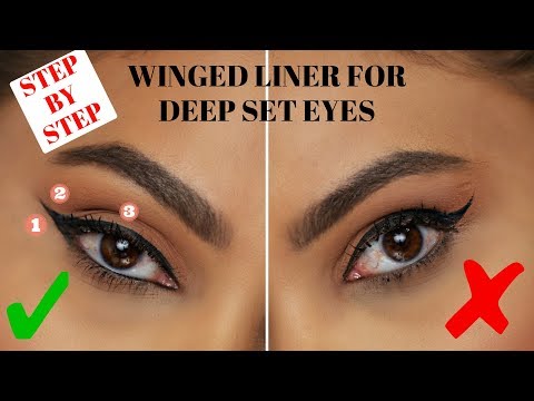 WINGED EYELINER FOR DEEP SET / HOODED EYES | STEP BY STEP TUTORIAL